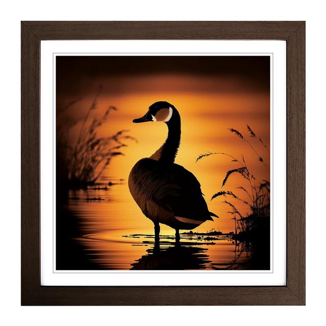 Goose Silhouette - Print Marlow Home Co. Frame Colour: Walnut on Productcaster.