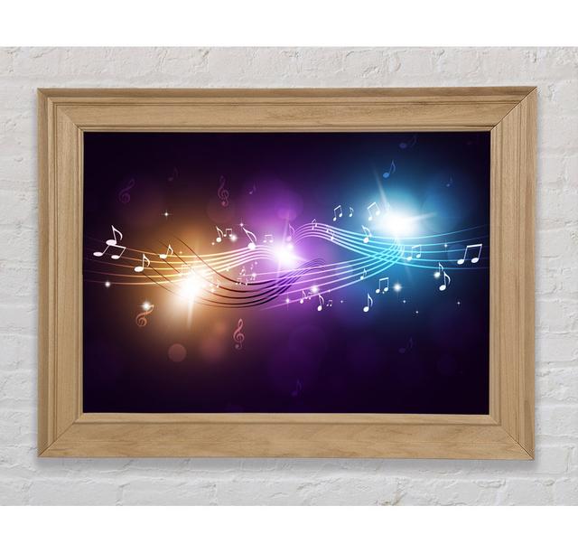 Musical Notes On Coloured Spectrum - Single Picture Frame Art Prints Bright Star Size: 84.1cm H x 142.2cm W x 8cm D on Productcaster.