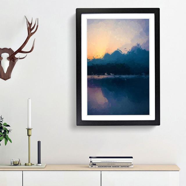 Sunrise over the Mountains Abstract Art - Picture Frame Graphic Art Print East Urban Home Size: 65cm H x 48cm W x 2cm D, Frame Option: Black Framed on Productcaster.