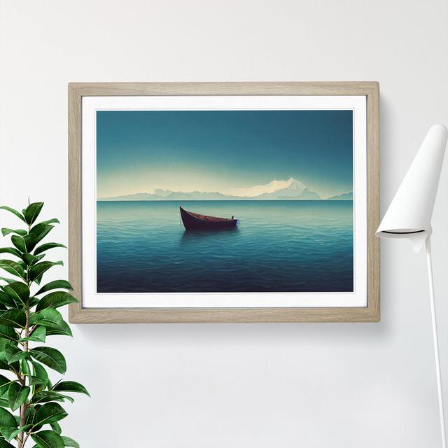 Lone Boat Vol.4 - Single Picture Frame Print Breakwater Bay Frame Colour: Grey, Size: 46cm H x 64cm W on Productcaster.