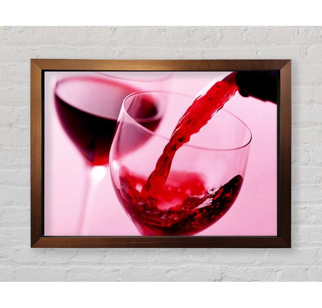 Red Wine For Two Framed Print Ebern Designs Size: 59.7cm H x 84.1cm W on Productcaster.