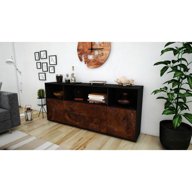 Farview Sideboard Latitude Run Body and front colour: Black/Rust on Productcaster.