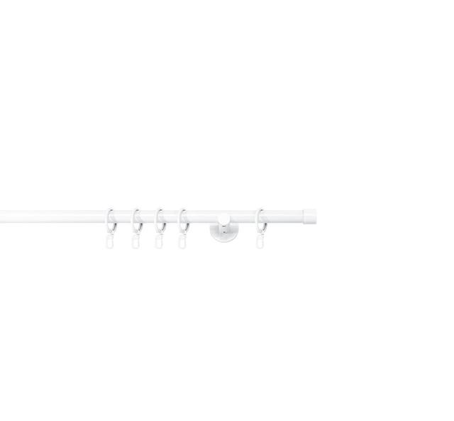 Curtain rod made to measure 1-barrel 20mm cap mydeco Size: 2cm H x 330cm W x 6.5cm D, Finish: White on Productcaster.