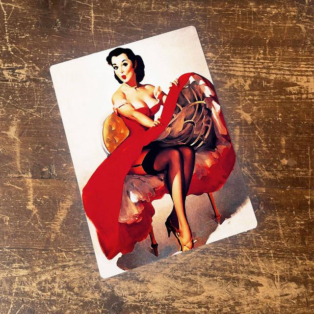 Pinup Girl Red Dress Wall Décor East Urban Home Size: 40cm H x 28cm W on Productcaster.