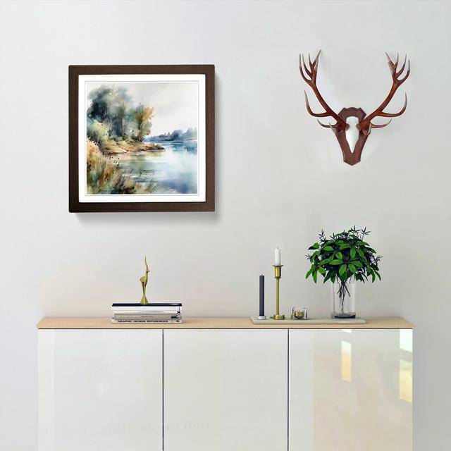 Lake Watercolour No.4 - Single Picture Frame Art Prints on Wood Marlow Home Co. Frame Colour: Walnut on Productcaster.