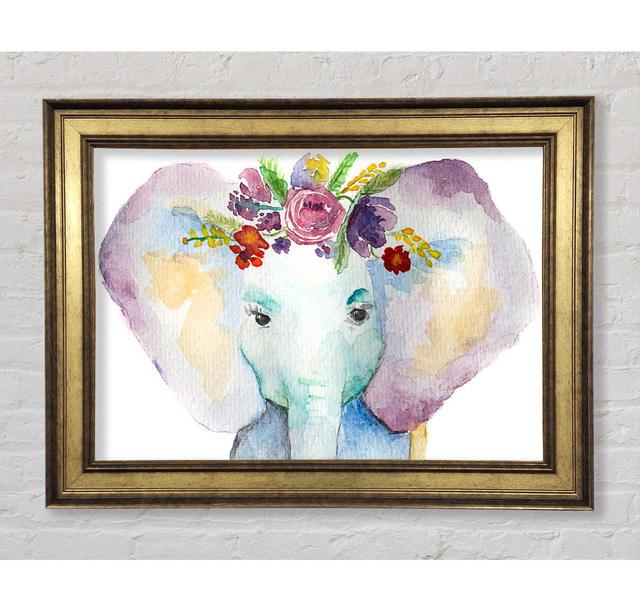 Floral Elephant - Single Picture Frame Art Prints Bright Star Size: 100cm H x 141.4cm W x 8cm D on Productcaster.