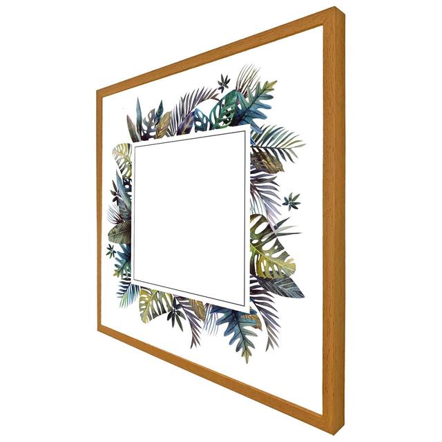 Addiline Square Tropical Border - Print Bay Isle Home Size: 61cm H x 61cm W x 4cm D, Format: Oak Framed on Productcaster.