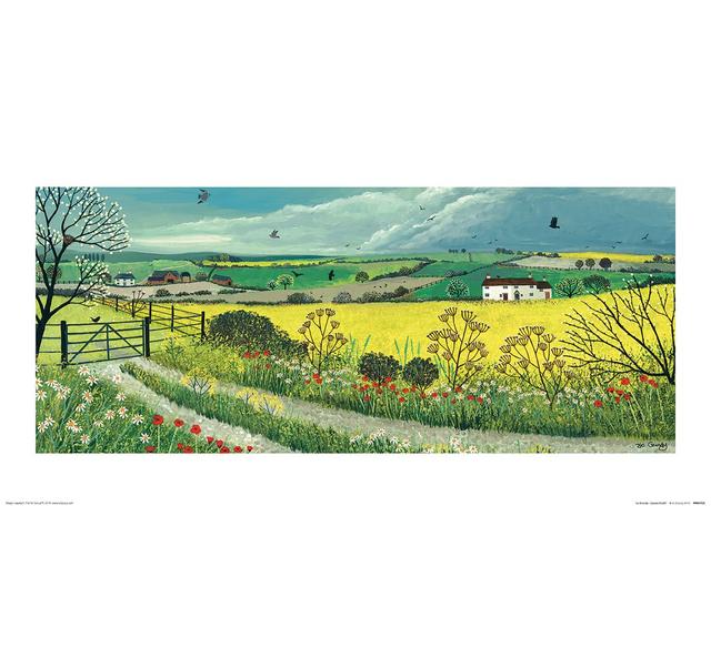 Canola Fields by Jo Grundy - Print on Paper August Grove Size: 30 cm H x 60 cm W x 0.01 cm D on Productcaster.