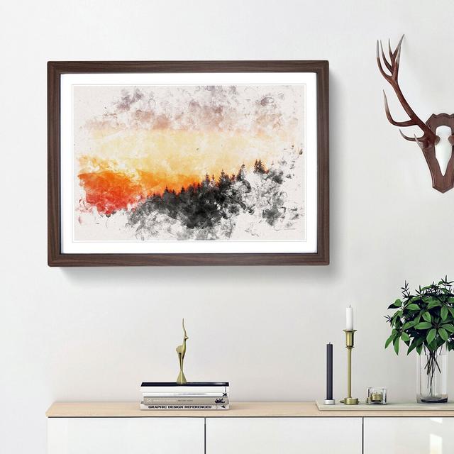 Sunset over Cantal France - Picture Frame Graphic Art Print East Urban Home Frame Option: Walnut Framed, Size: 62cm H x 87cm W x 2cm D on Productcaster.