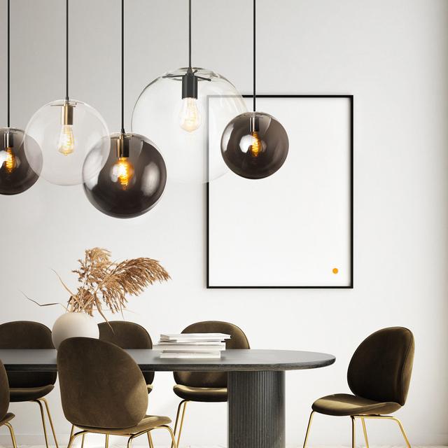 Orb glass ball pendant light s.luce Finish: Chrome/Smoke, Size: 250cm H x 30cm W x 30cm D on Productcaster.