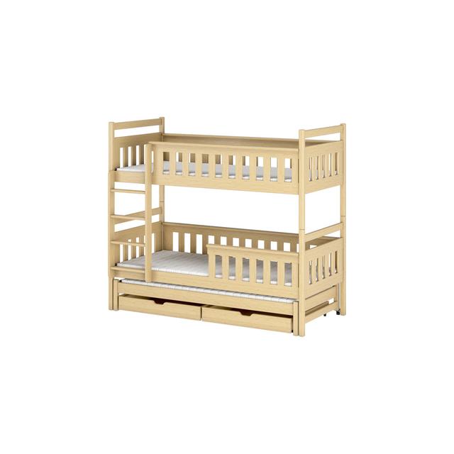 Barni 2 Drawer Solid Wood Standard Bunk Bed with Trundle by Harriet Bee Harriet Bee Colour (Bed Frame): Brown, Size: 90 x 190cm on Productcaster.