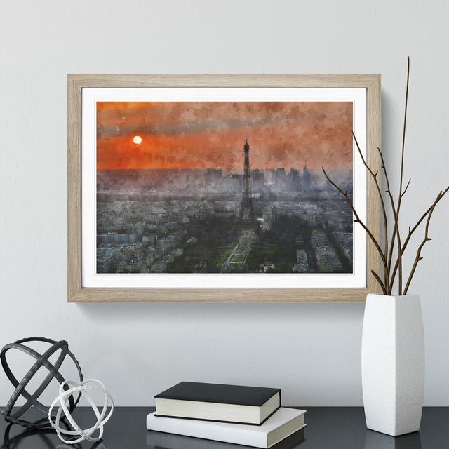 Eiffel Tower Vol.8 - Picture Frame Graphic Art East Urban Home Size: 48cm H x 65cm W x 2cm D, Frame Option: Oak Framed on Productcaster.