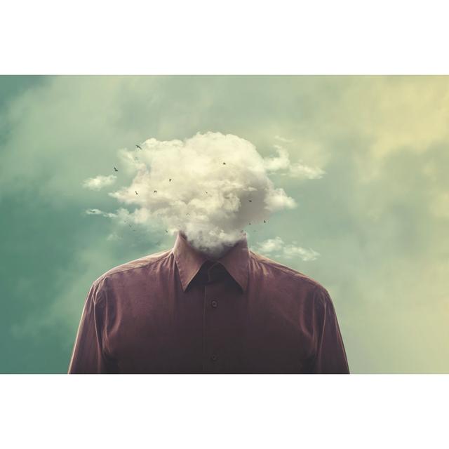 Stressed Man Head In The Cloud Happy Larry Size: 61cm H x 91cm W x 3.8cm D on Productcaster.