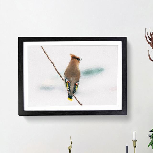 Bohemian Waxwing Bird - Picture Frame Painting Print East Urban Home Size: 36cm H x 48cm W x 2cm D, Frame Option: Black Framed on Productcaster.