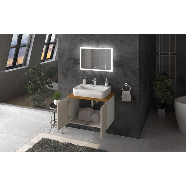 Waseca Bathroom Furniture Suite Brayden Studio Furniture Finish: Alpine white/cream/oak on Productcaster.