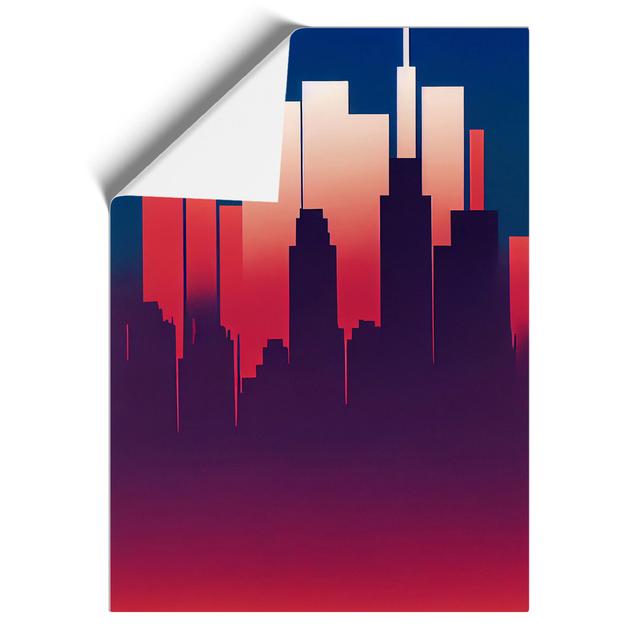 A Placid City Skyline Abstract - Graphic Art 17 Stories Size: 59.4cm H x 42cm W, Format: Paper, Matte Colour: No Matte on Productcaster.