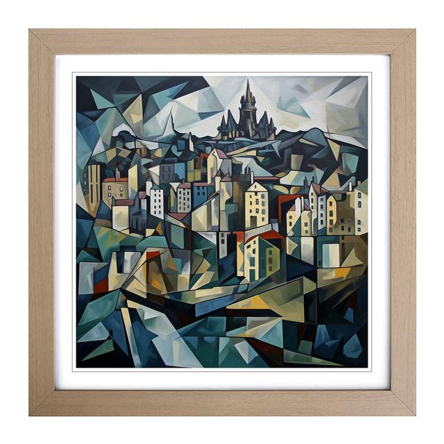 City Of Edinburgh Cubism No.1 - Single Picture Frame Art Prints on Wood 17 Stories Format: Oak on Productcaster.