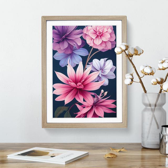 Bunch Of Flowers - Print Marlow Home Co. Size: 66cm H x 48cm W x 2cm D, Format: Oak Framed, Matte Colour: White on Productcaster.