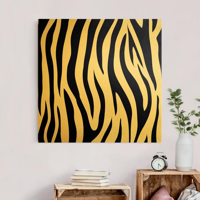 Zebra Print - Wrapped Canvas Graphic Art Canora Grey Size: 70cm H x 70cm W on Productcaster.