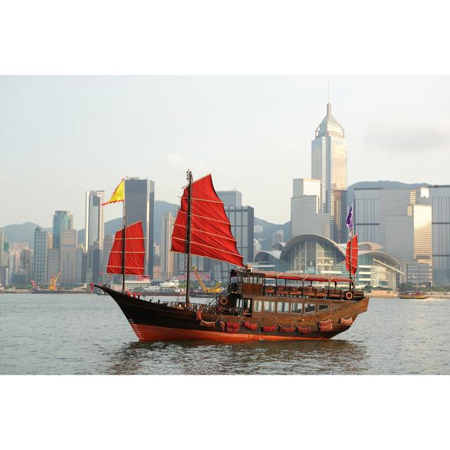 Junk Boat in Hong Kong by Leungchopan - Wrapped Canvas Photograph Breakwater Bay Size: 30cm H x 46cm W on Productcaster.