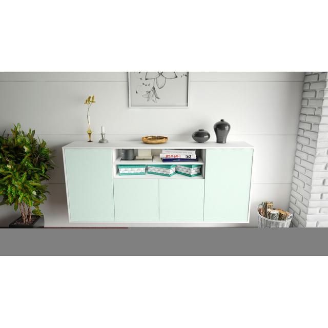 Sideboard Goodlow Ebern Designs Farbe (Korpus/Front): Weiß matt/Hellblau on Productcaster.