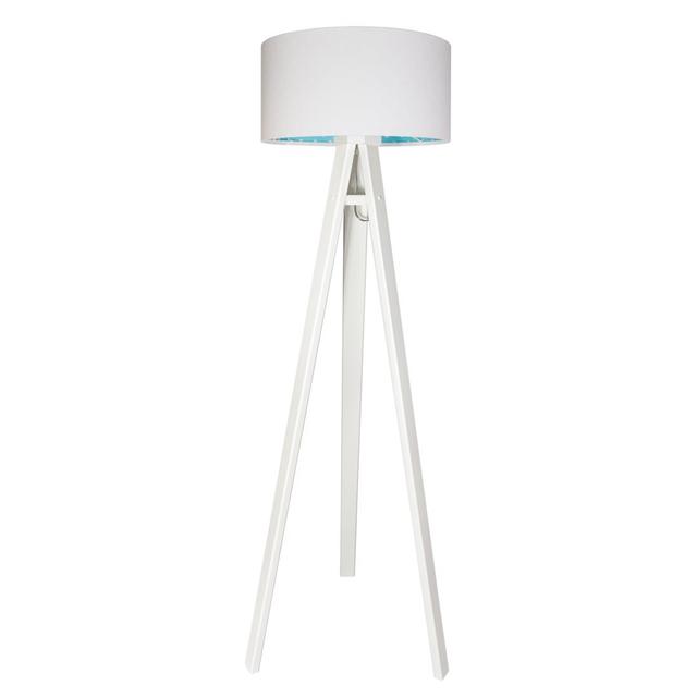 Hynes 45cm Tripod Floor Lamp with Outlet 17 Stories Base Finish: White on Productcaster.