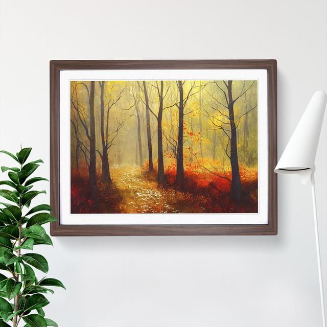 Striking Autumn Forest - Picture Frame Graphic Art Alpen Home Frame Colour: Walnut, Size: 34cm H x 46cm W x 2cm D on Productcaster.