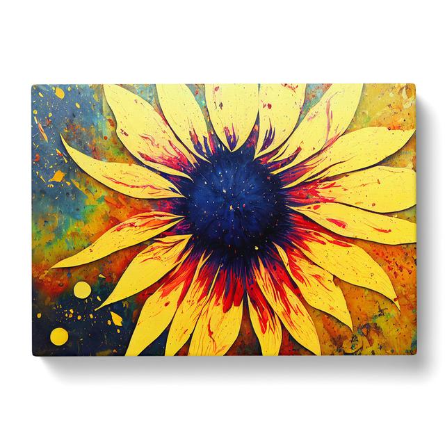 XXX-H1022-WF-8593X Sunflower Splash Vol.2 Abstract - Wrapped Canvas Print Brambly Cottage Size: 35cm H x 50cm W x 3cm D on Productcaster.