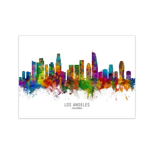 Los Angeles California Skyline by Michael Tompsett - Graphic Art Print Ebern Designs Size: 21cm H x 30cm W x 1cm D, Format: Unframed on Productcaster.