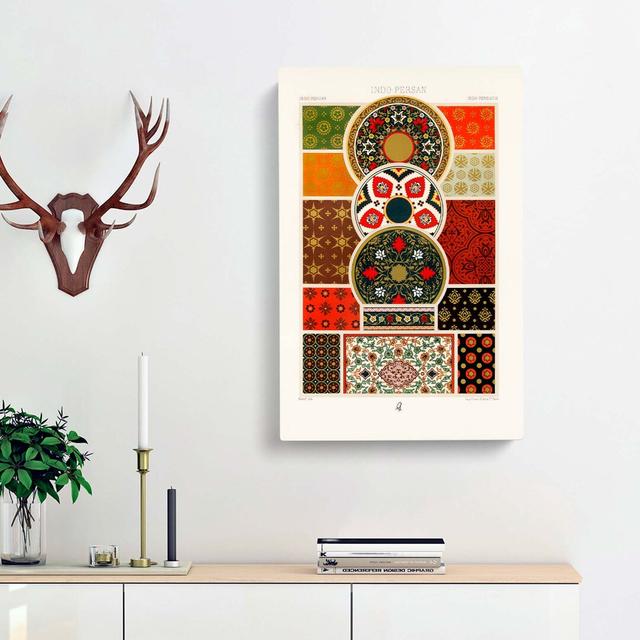 Indo-Persian Themed Patterns by Albert Racinet - Wrapped Canvas Graphic Art Print East Urban Home Size: 91cm H x 60cm W x 3cm D on Productcaster.