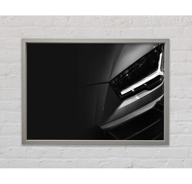 Close Of Headlight On Sports Car - Print Brayden Studio Size: 84.1cm H x 118.9cm W x 3.3cm D, Format: Light Grey Framed Paper on Productcaster.