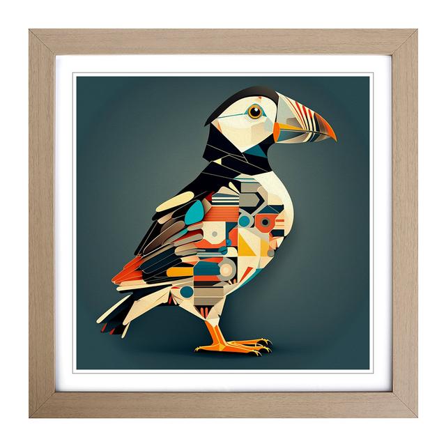 Puffin Constructivism - Single Picture Frame Print on Wood Marlow Home Co. Frame Colour: Oak on Productcaster.