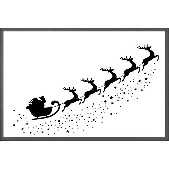 Rannie Santa Claus Flying - Single Picture Frame Art Prints The Seasonal Aisle Size: 41cm H x 61cm W x 4cm D, Frame Colour: Grey on Productcaster.