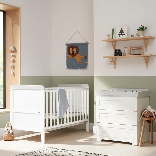 Rio Cot Bed 3-Piece Nursery Furniture Set Tutti Bambini Colour: White/Dove Grey on Productcaster.