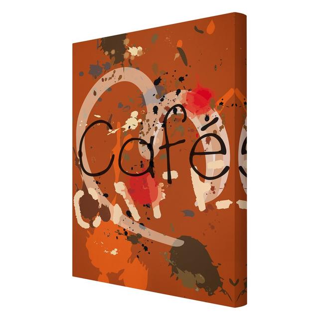 Café 2 - Wrapped Canvas Graphic Art Print East Urban Home Size: 90 L x 60 B on Productcaster.