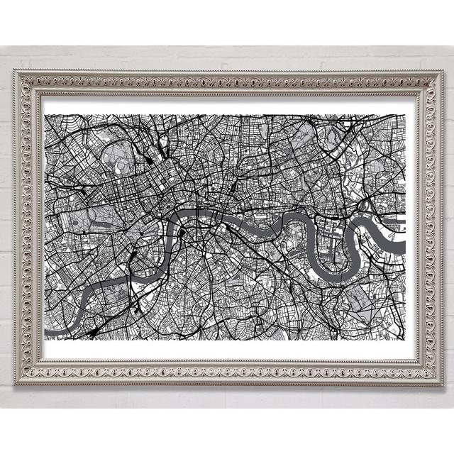 The Map Of London Thames - Single Picture Frame Art Prints Bright Star Size: 100cm H x 141.4cm W x 3cm D on Productcaster.