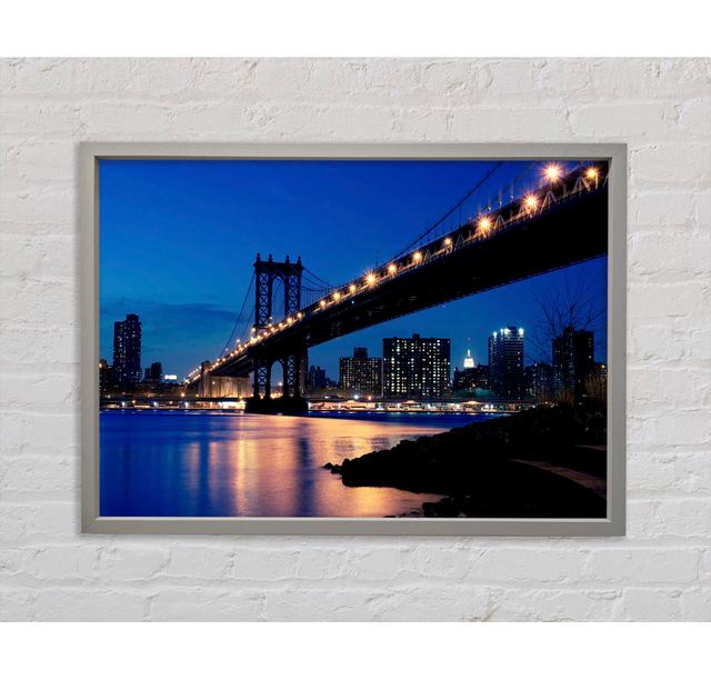 Brooklyn Bridge Peach Glow Framed Print Bright Star Size: 100cm H x 141.4cm W x 3.3cm D on Productcaster.