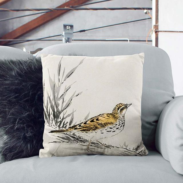 Chinese Tree-Pipit by Numata Kashu Cushion with Filling East Urban Home Size: 40cm H x 40cm W x 15cm D, Backing Colour: Stone on Productcaster.