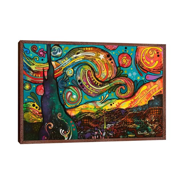 Starry Night by Dean Russo - Print on Canvas East Urban Home Size: 101.6cm H x 152.4cm W x 3.81cm D, Frame Option: Brown Framed on Productcaster.