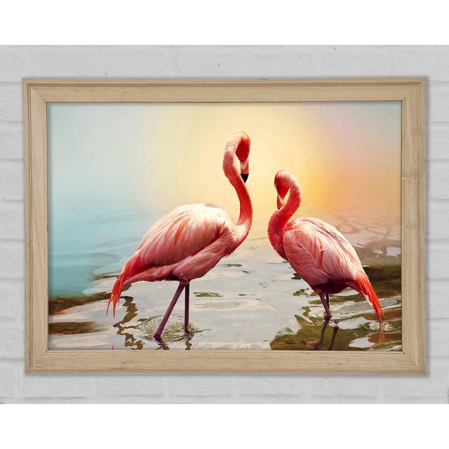 Flamingo Sunset - Print 17 Stories Size: 42cm H x 59.7cm W x 1.5cm D on Productcaster.