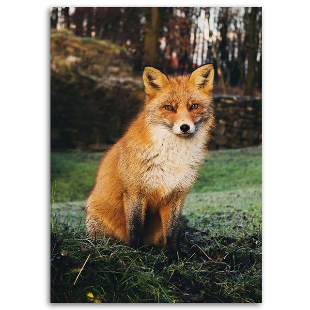 Canvas Print Fox Forest Nature Animals Union Rustic Size: 120cm H x 80cm W on Productcaster.