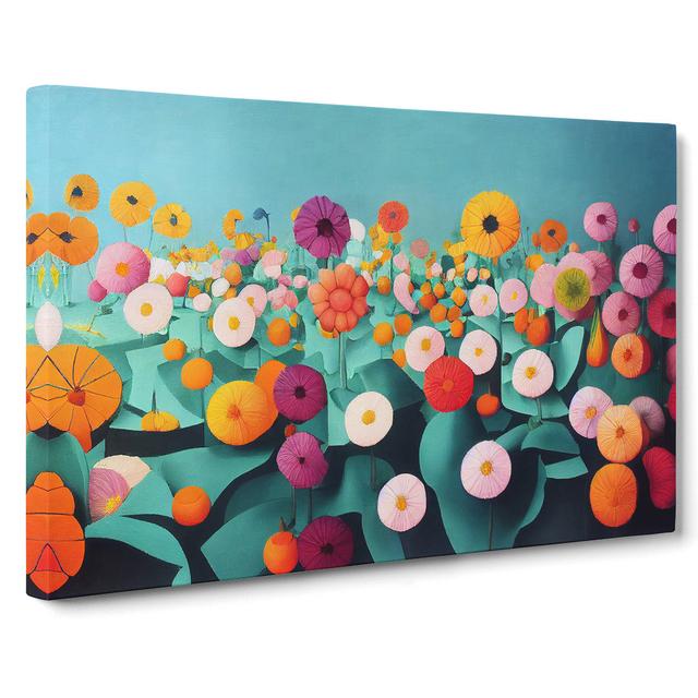 Exhilarating Flower Market - Wrapped Canvas Graphic Art Marlow Home Co. Size: 50cm H x 76cm W x 3cm D on Productcaster.