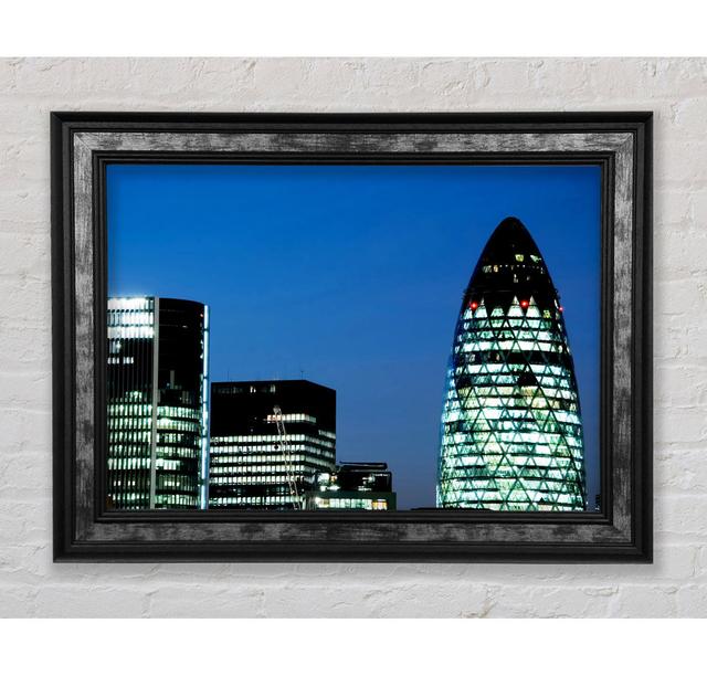 London Gherkin Night Lights - Bilderrahmen Kunstdrucke Bright Star Größe: 29,7 cm H x 42 cm B x 8 cm T on Productcaster.