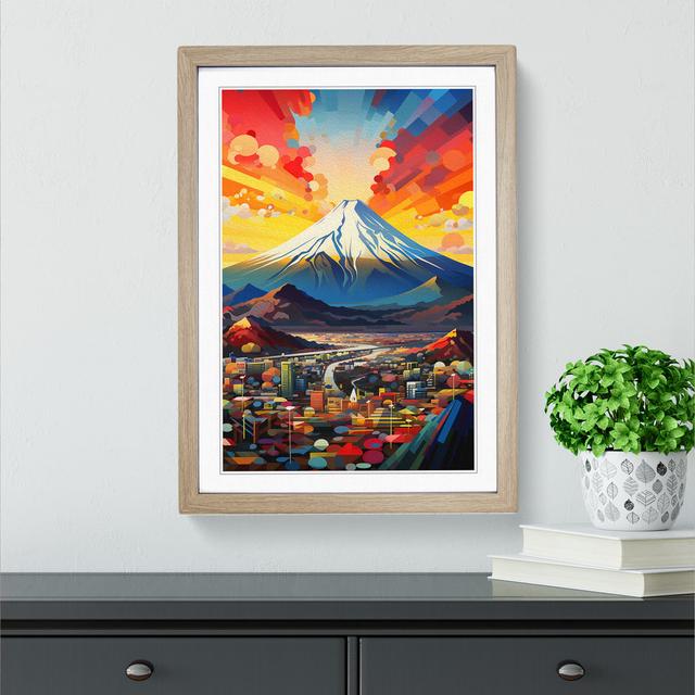 Mount Fuji Constructivism - Single Picture Frame Print on Wood Alpen Home Frame Colour: Oak , Size: 46cm H x 34cm W x 2cm D on Productcaster.