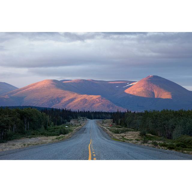 Road to Mountains by Eyebex - Wrapped Canvas Photograph Alpen Home Size: 30cm H x 46cm W on Productcaster.