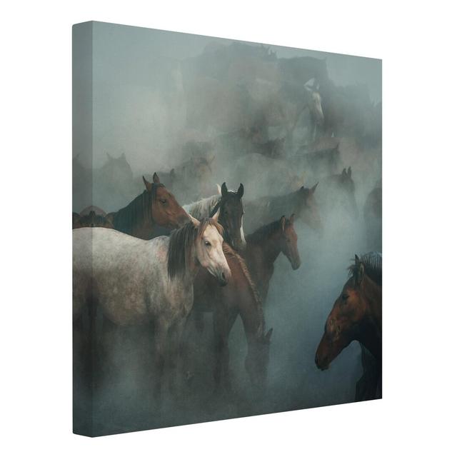 Wild Horses - Wrapped Canvas Graphic Art Rosalind Wheeler Size: 60" H x 60" W on Productcaster.