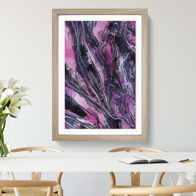 River of Colour in Abstract - Picture Frame Graphic Art Print East Urban Home Frame Option: Oak, Size: 76cm H x 50cm W x 2cm D on Productcaster.