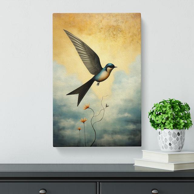 Swallow Surrealism - No Frame Print Marlow Home Co. Size: 50cm H x 35cm W x 3cm D on Productcaster.