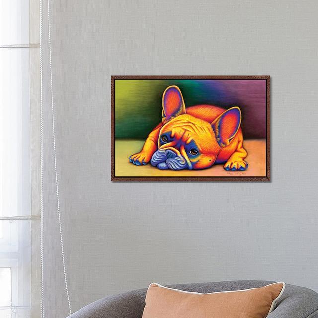 Daydreamer - French Bulldog by Rebecca Wang - Gallery-Wrapped Canvas Giclée on Canvas Lark Manor Size: 45.72cm H x 66.04cm W x 3.81cm D, Format: Class on Productcaster.