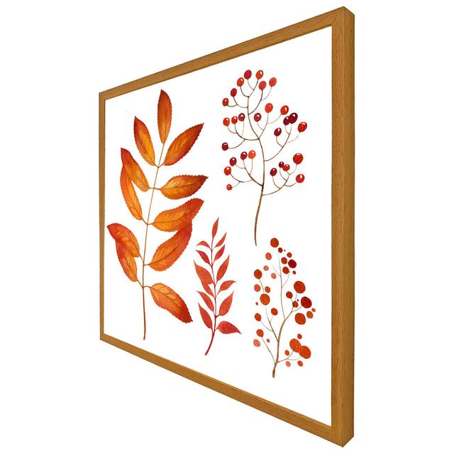 Tasia Orange Autumn Leaves - Single Picture Frame Art Prints ClassicLiving Size: 41cm H x 41cm W x 4cm D, Frame Colour: Oak Framed on Productcaster.